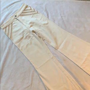 Free People Cream Flare Jeans